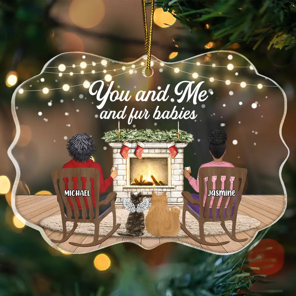 You And Me And The Dogs - Christmas Gift For Dog Lover - Personalized Medallion Acrylic Ornament - Image 3