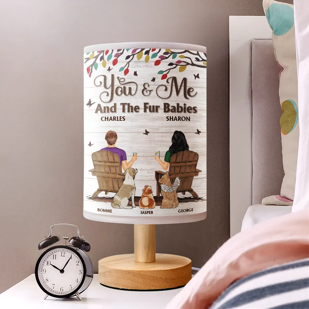 You And Me And The Dogs - Personalized Fabric Lamp - Image 2