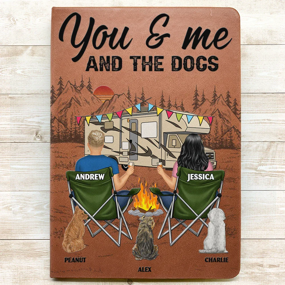 You And Me And The Dogs - Personalized Leather Journal - Image 3