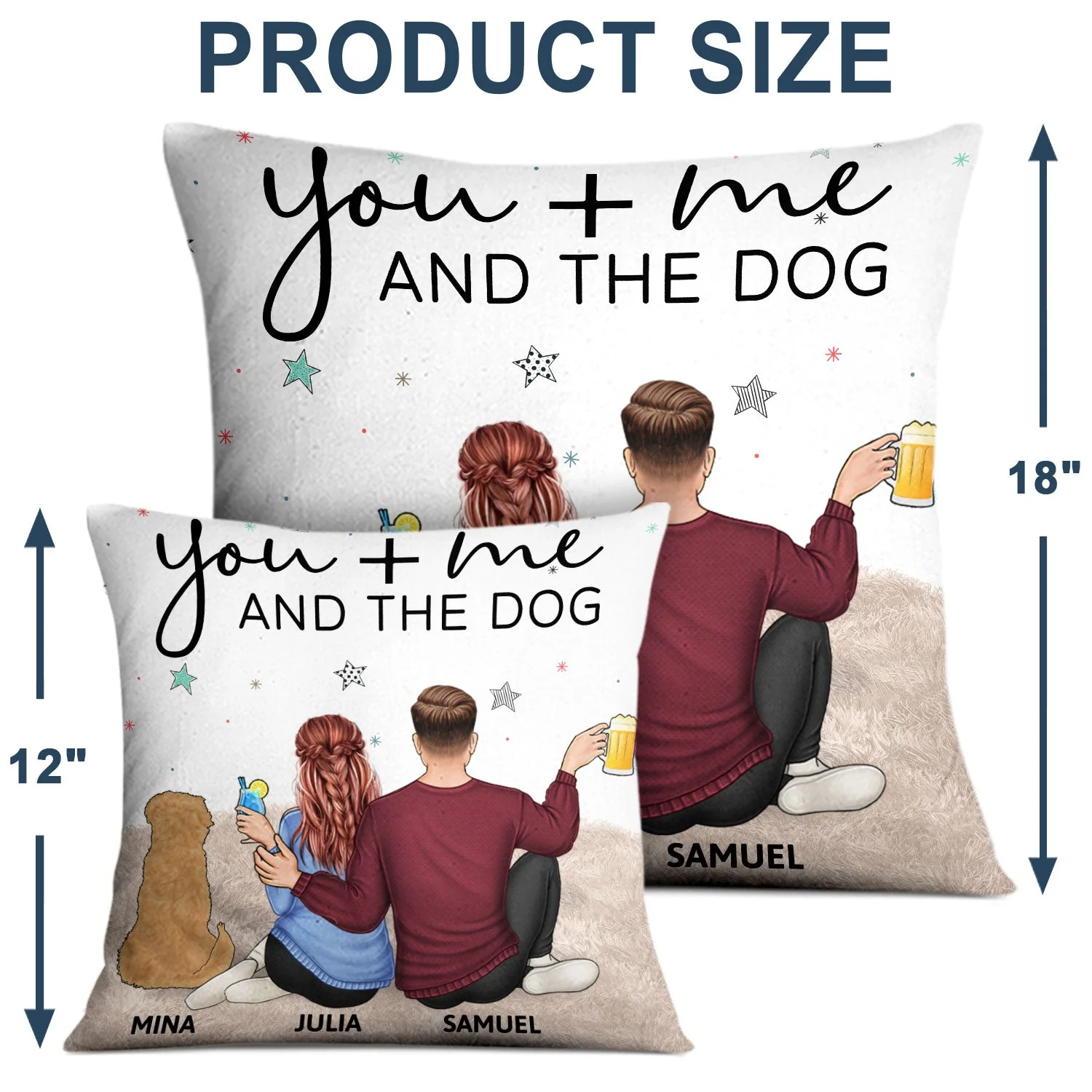 You And Me And The Fur Babies - Gift For Pet Lovers - Personalized Pillow - Image 4