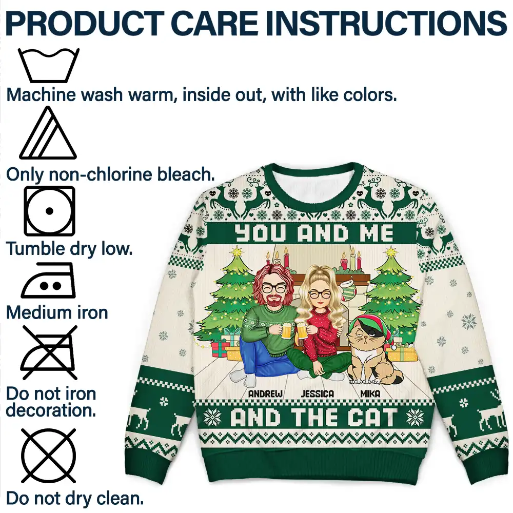 You And Me And The Pets - Personalized Unisex Ugly Sweater - Image 7