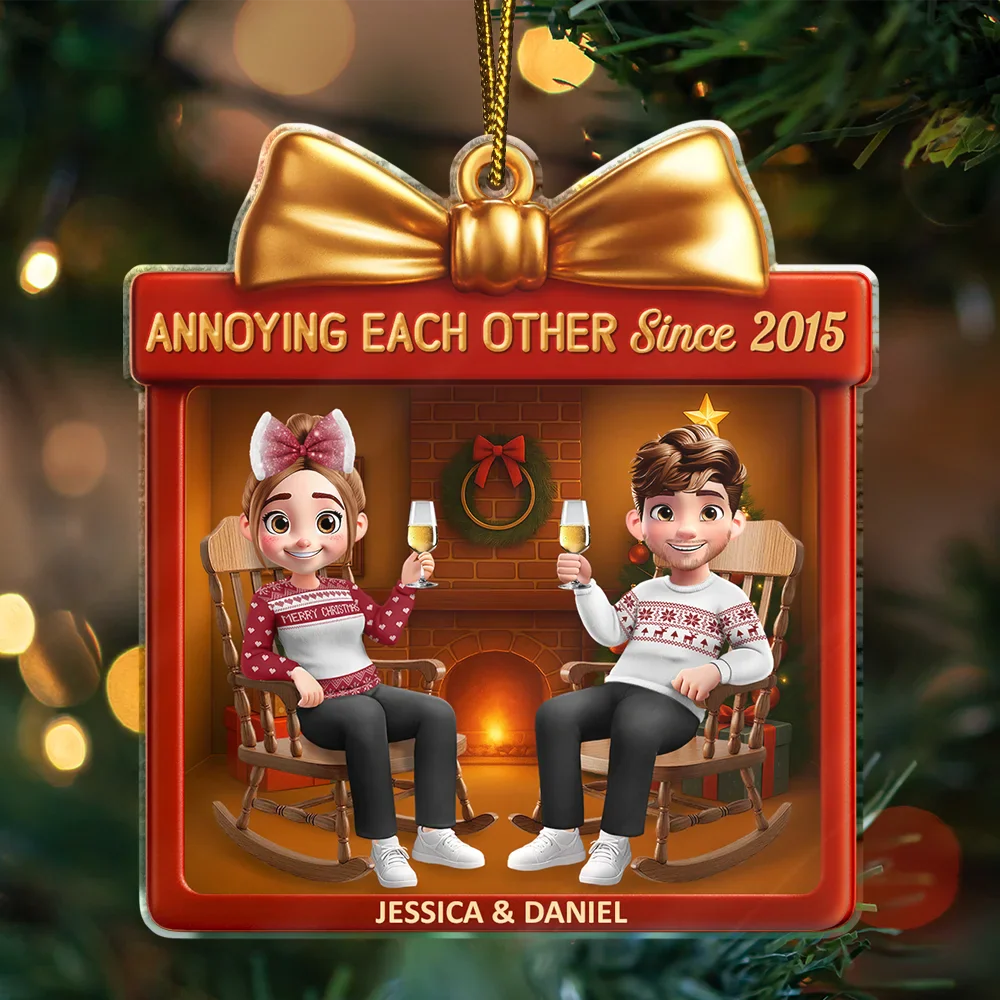 You And Me We Got This 3D Effect Couple - Personalized Custom Shaped Acrylic Ornament - Image 4