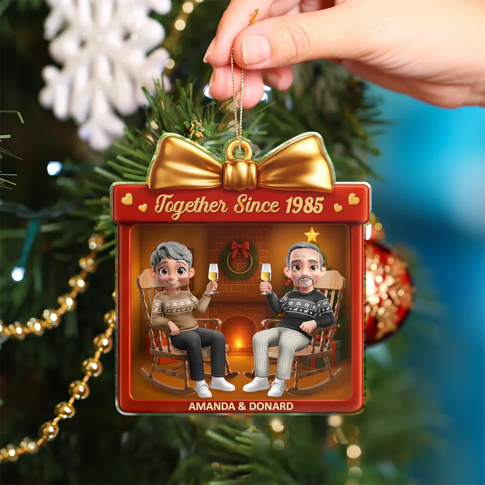 You And Me We Got This 3D Effect Couple - Personalized Custom Shaped Acrylic Ornament - Image 5