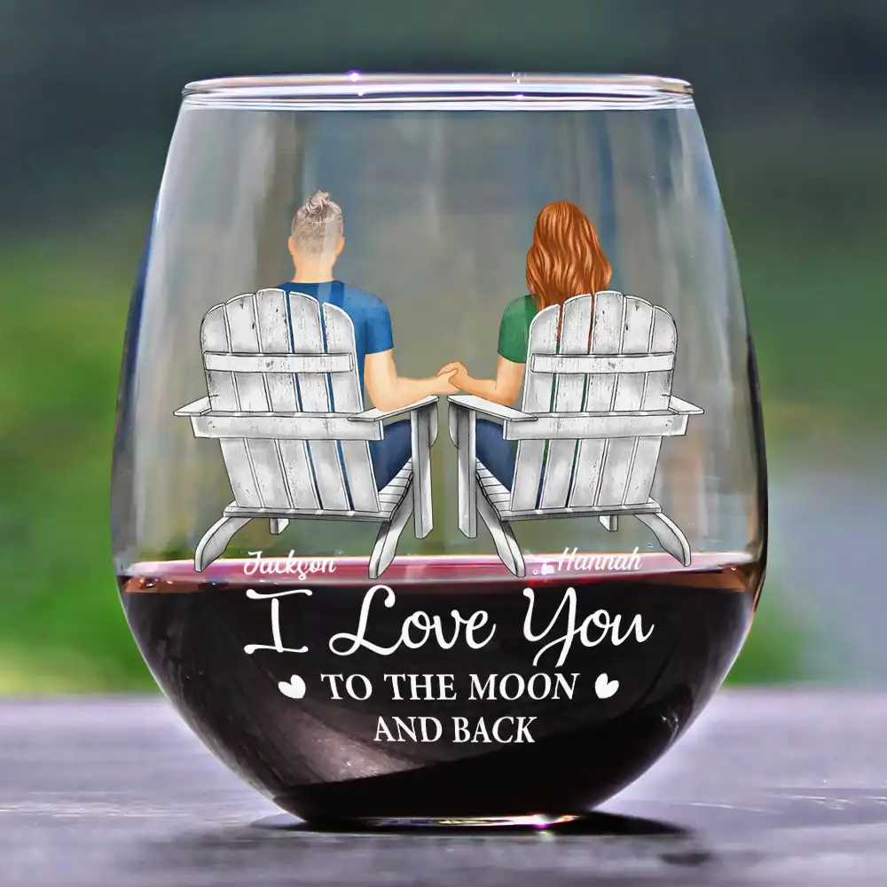 You And Me We Got This Anniversary Couple - Personalized Stemless Wine Glass - Image 2