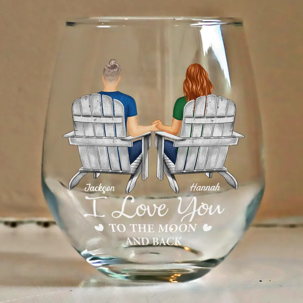 You And Me We Got This Anniversary Couple - Personalized Stemless Wine Glass - Image 4
