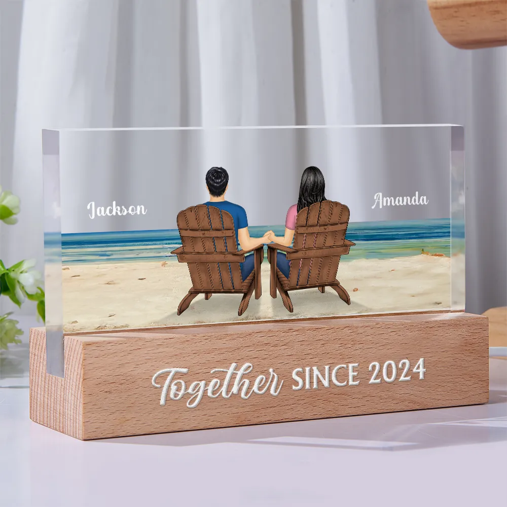 You And Me We Got This Beach View - Personalized Rectangle LED Light - Image 2