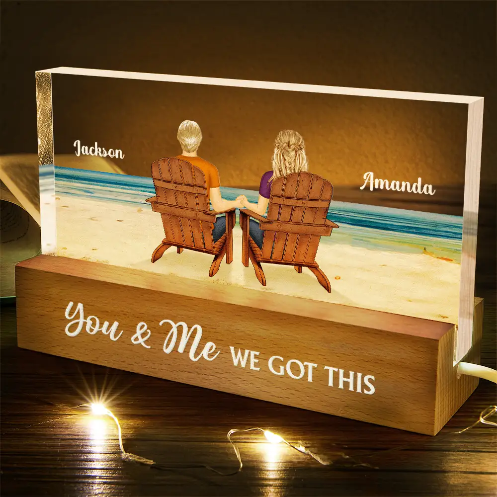 You And Me We Got This Beach View - Personalized Rectangle LED Light - Image 5