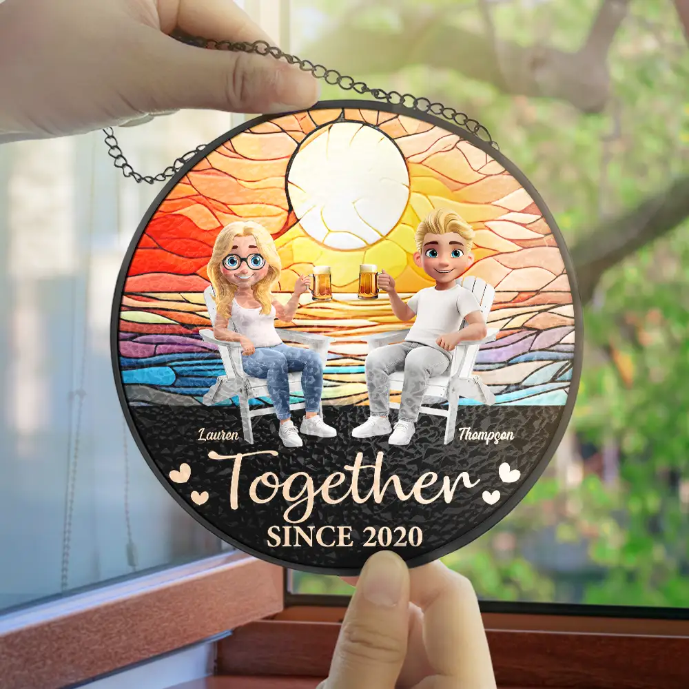You And Me We Got This Couple 3D - Personalized Stained Glass Window Hanging Suncatcher - Image 4