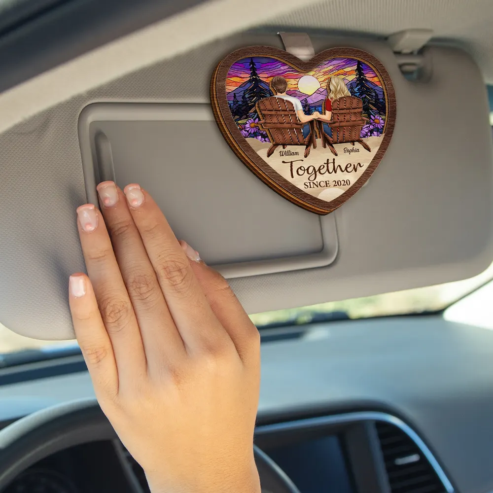 You And Me We Got This Couple - Personalized Custom Shaped Car Visor Clip - Image 4