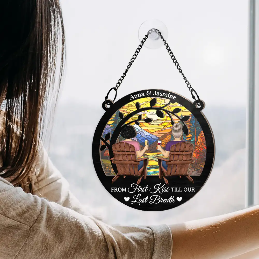 You And Me We Got This Day And Night - Personalized Window Hanging Suncatcher Ornament - Image 4