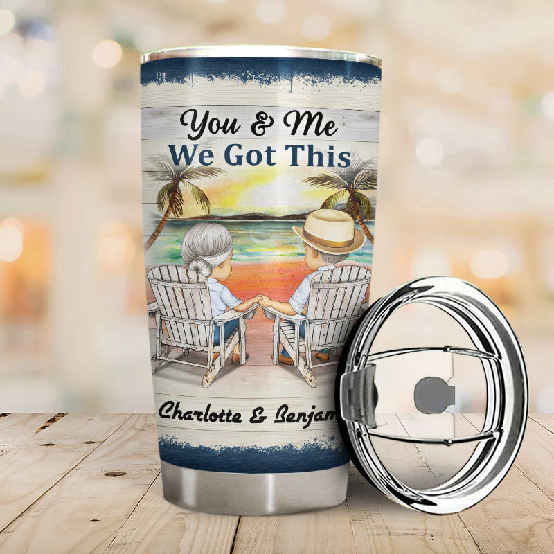 You And Me We Got This Husband Wife - Gift For Old Couples - Personalized Custom Tumbler - Image 2
