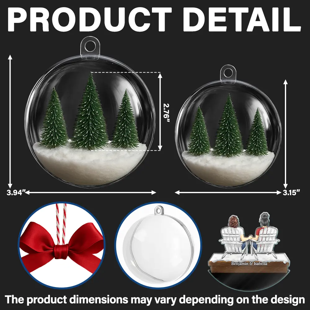 You And Me We Got This - Personalized 3D Acrylic Ball Ornament - Image 2