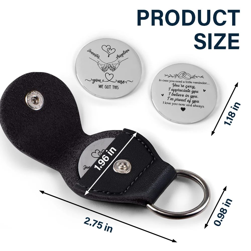 You And Me We Got This - Personalized Leather Pocket Hug - Image 5