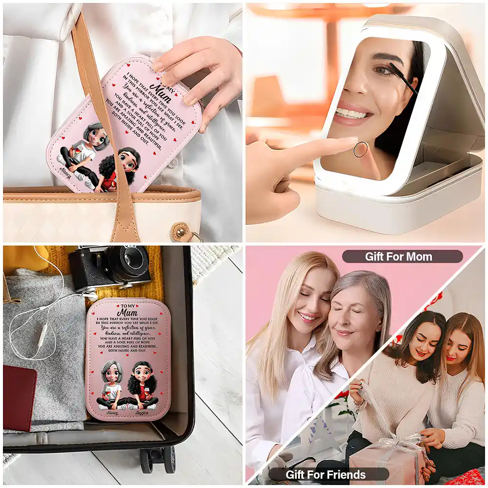You Are A Reflection Of Grace - Personalized Makeup Box With LED Mirror - Image 5