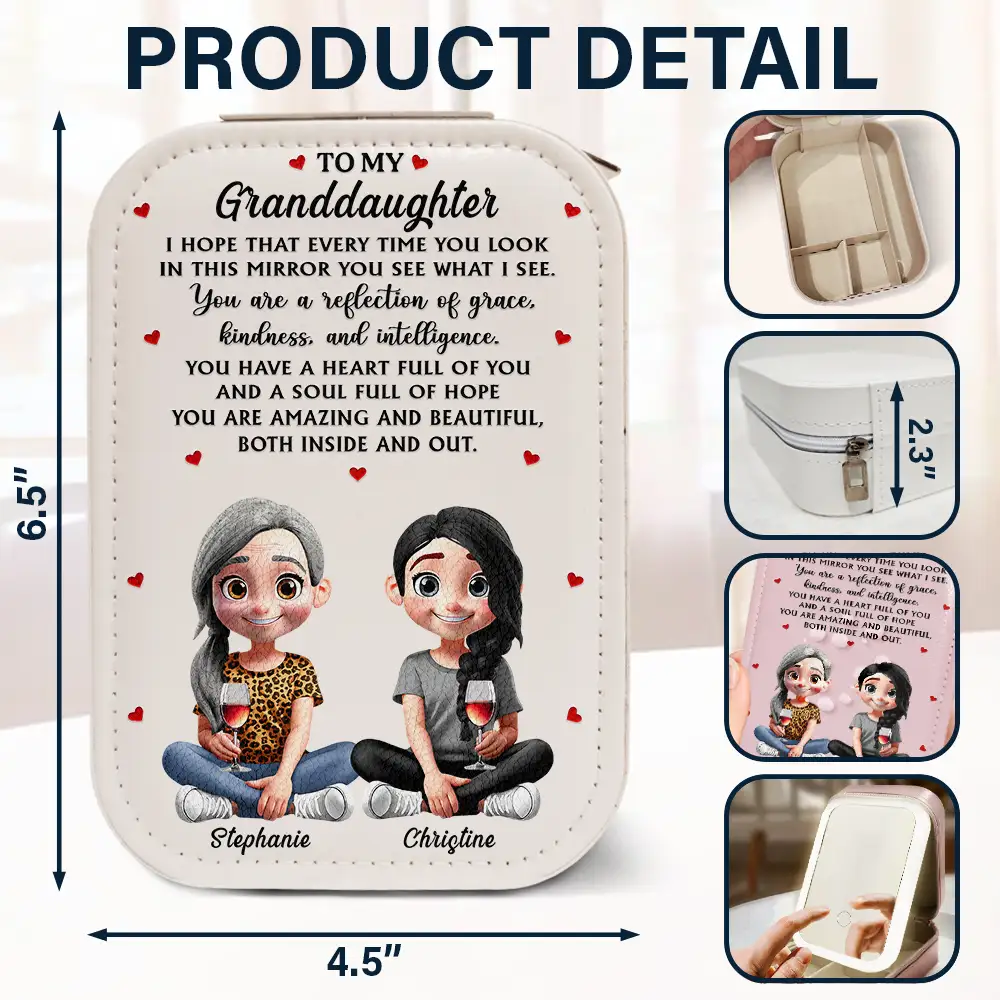You Are A Reflection Of Grace - Personalized Makeup Box With LED Mirror - Image 6
