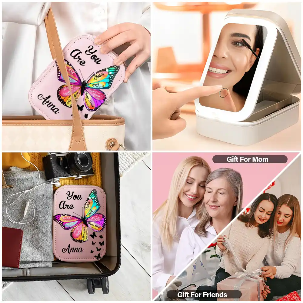 You Are Beautiful Christians - Personalized Makeup Box With LED Mirror - Image 5
