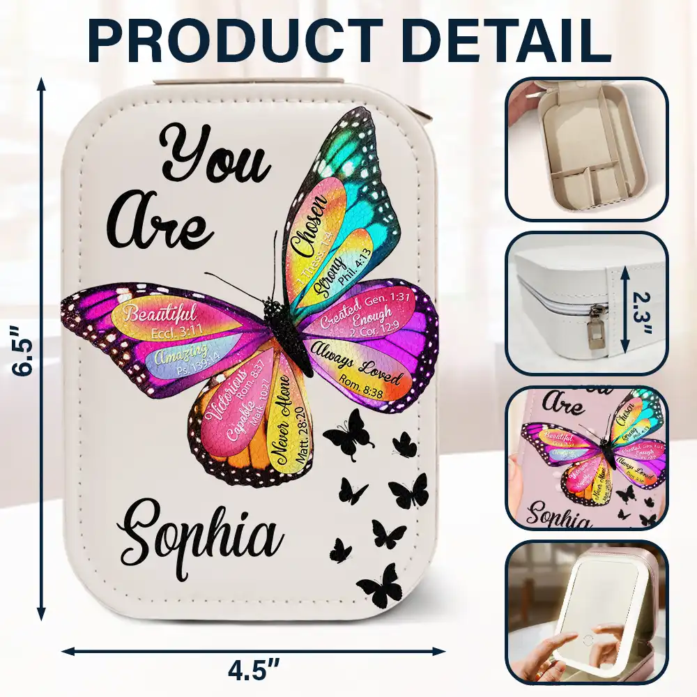 You Are Beautiful Christians - Personalized Makeup Box With LED Mirror - Image 6