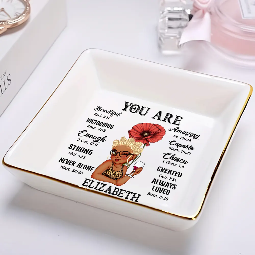 You Are Beautiful Victorious Enough Women - Personalized Ring Dish - Image 2