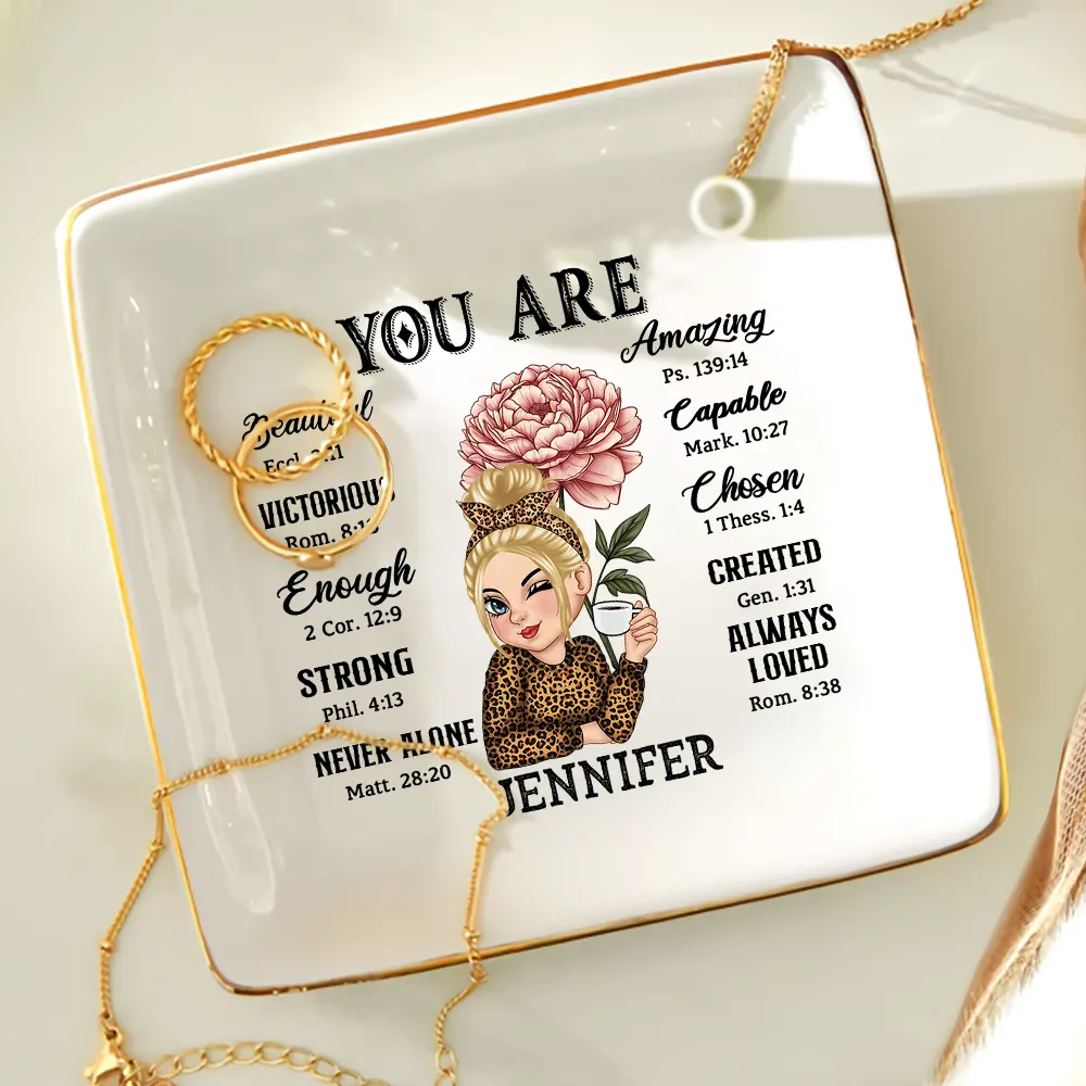You Are Beautiful Victorious Enough Women - Personalized Ring Dish - Image 4