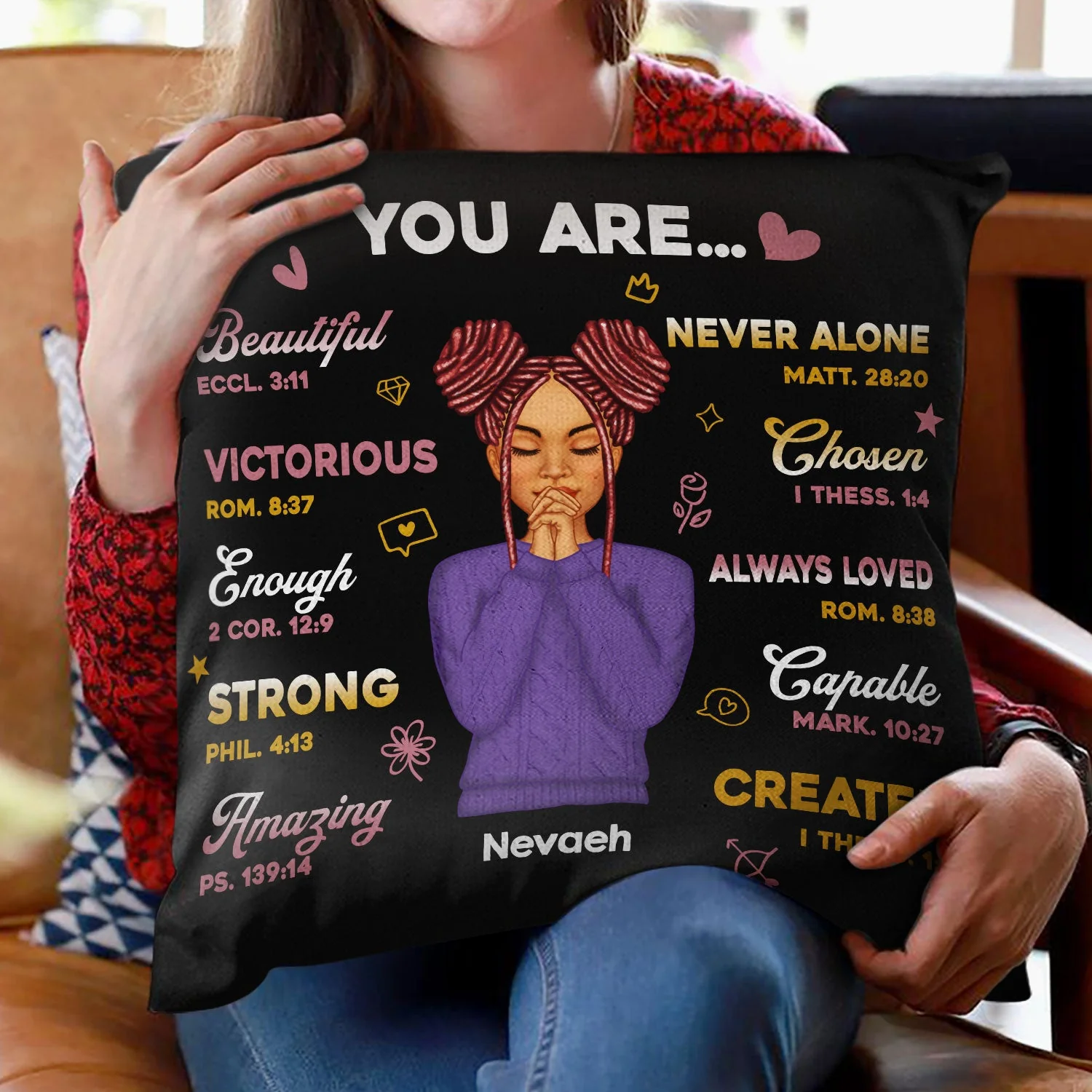 You Are Beautiful Victorious - Gift For Women - Personalized Custom Pillow - Image 2