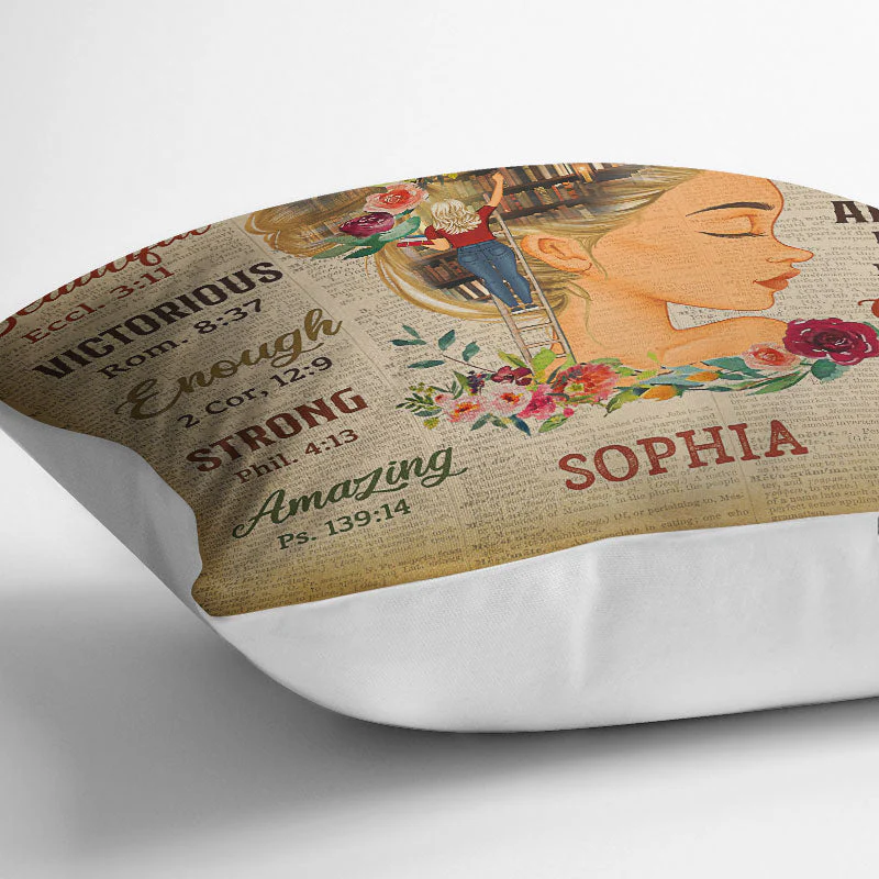 You Are Beautiful Victorious - Reading Gift - Personalized Custom Pillow - Image 3