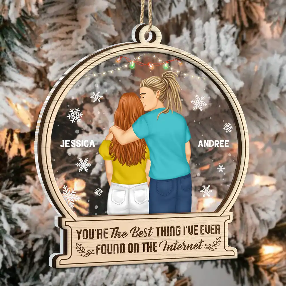 You Are By Far My Favorite Forehead Kissing - Personalized 2-Layered Mix Ornament - Image 3