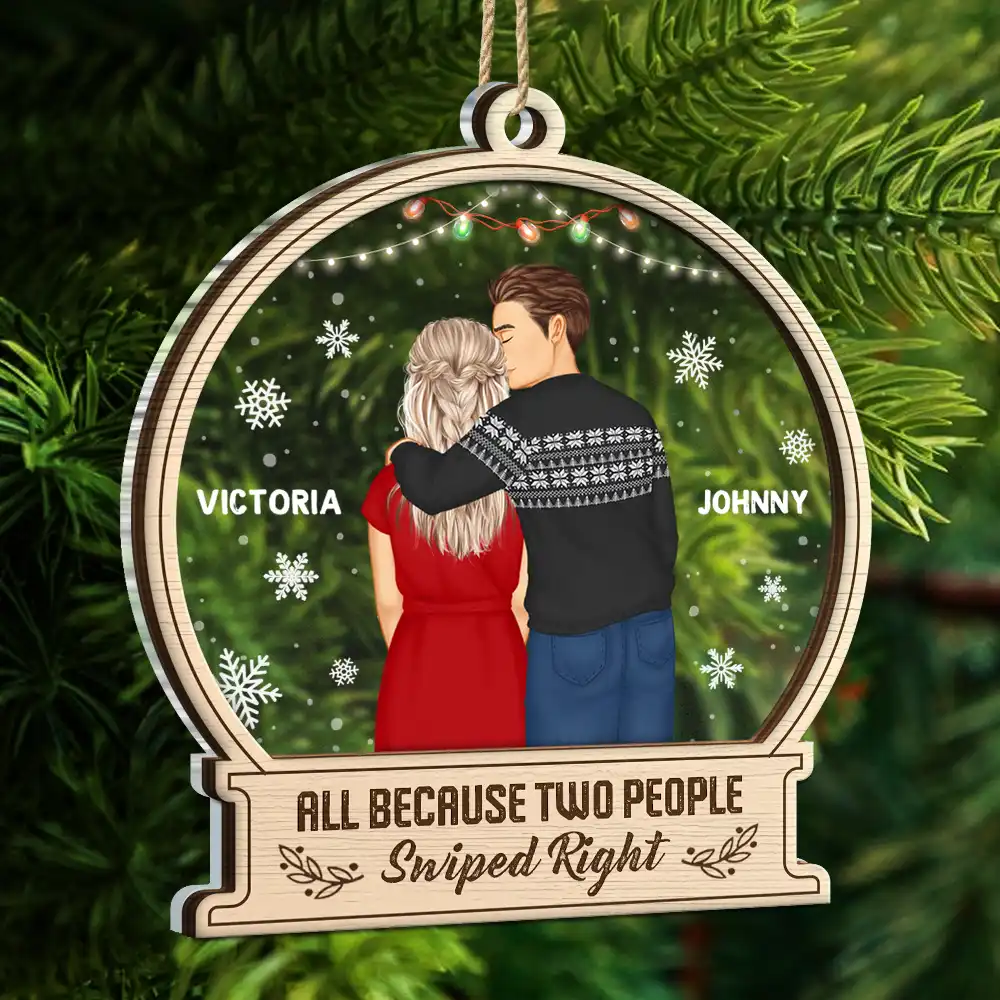 You Are By Far My Favorite Forehead Kissing - Personalized 2-Layered Mix Ornament - Image 5
