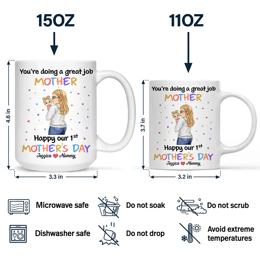 You Are Doing A Great Job Mommy - Personalized Mug - Image 4