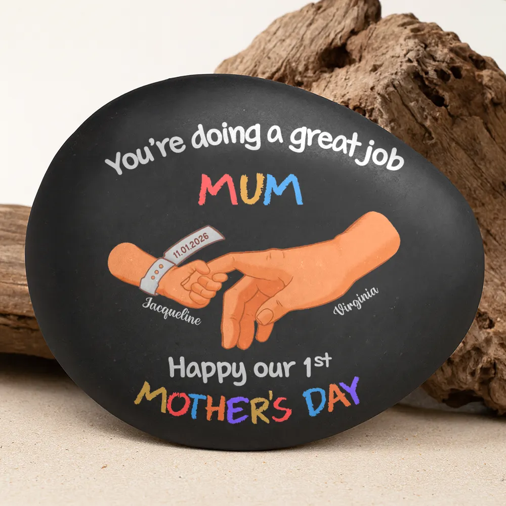 You Are Doing A Great Job New Mom Newborn Baby - Personalized Printed Rock - Image 3