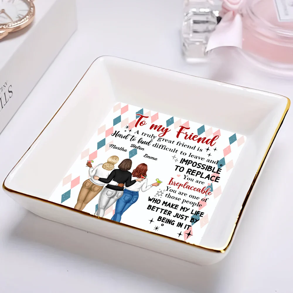 You Are Irreplaceable Besties - Personalized Ring Dish - Image 2