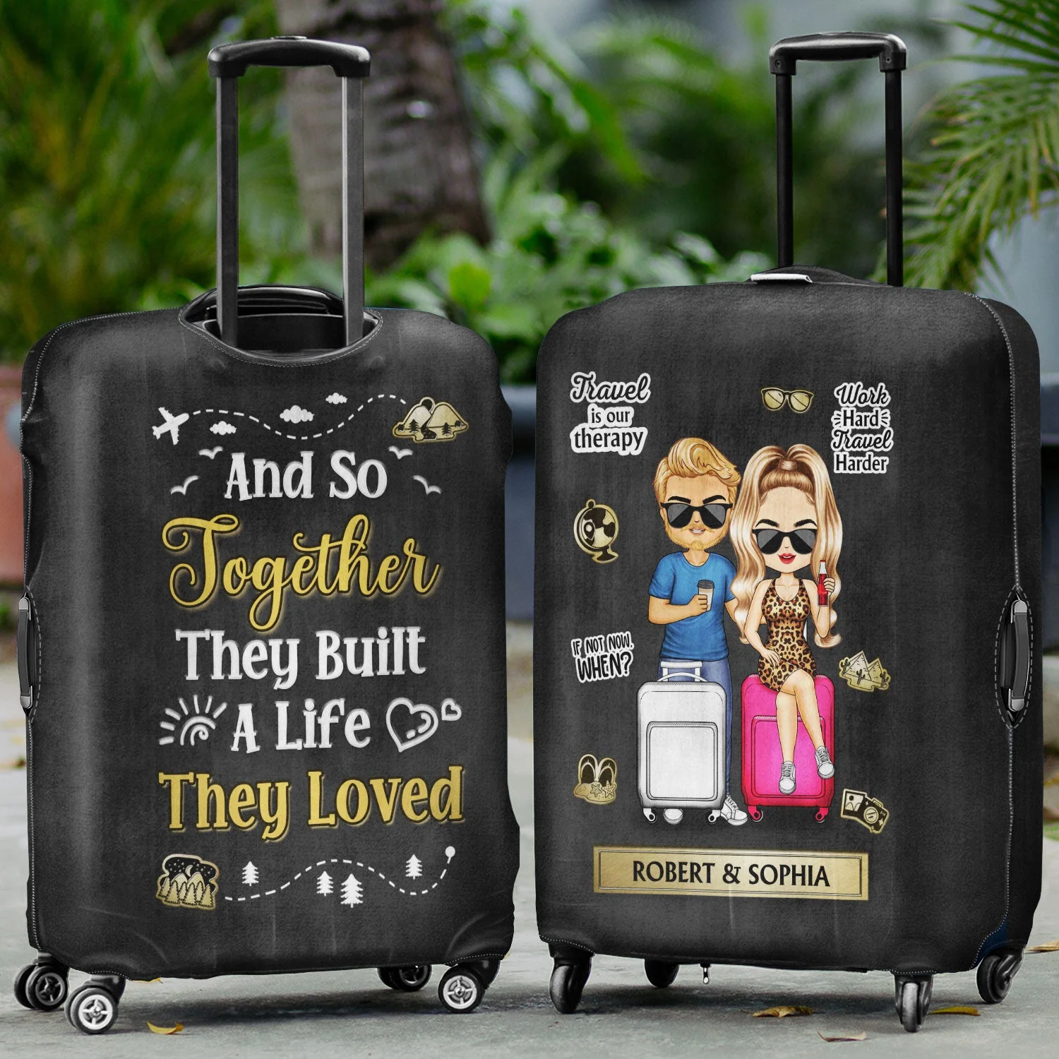 You Are My Adventure Always And Forever - Birthday Gift For Couple, Family, Travel, Vacation Lovers - Personalized Custom Luggage Cover - Image 3