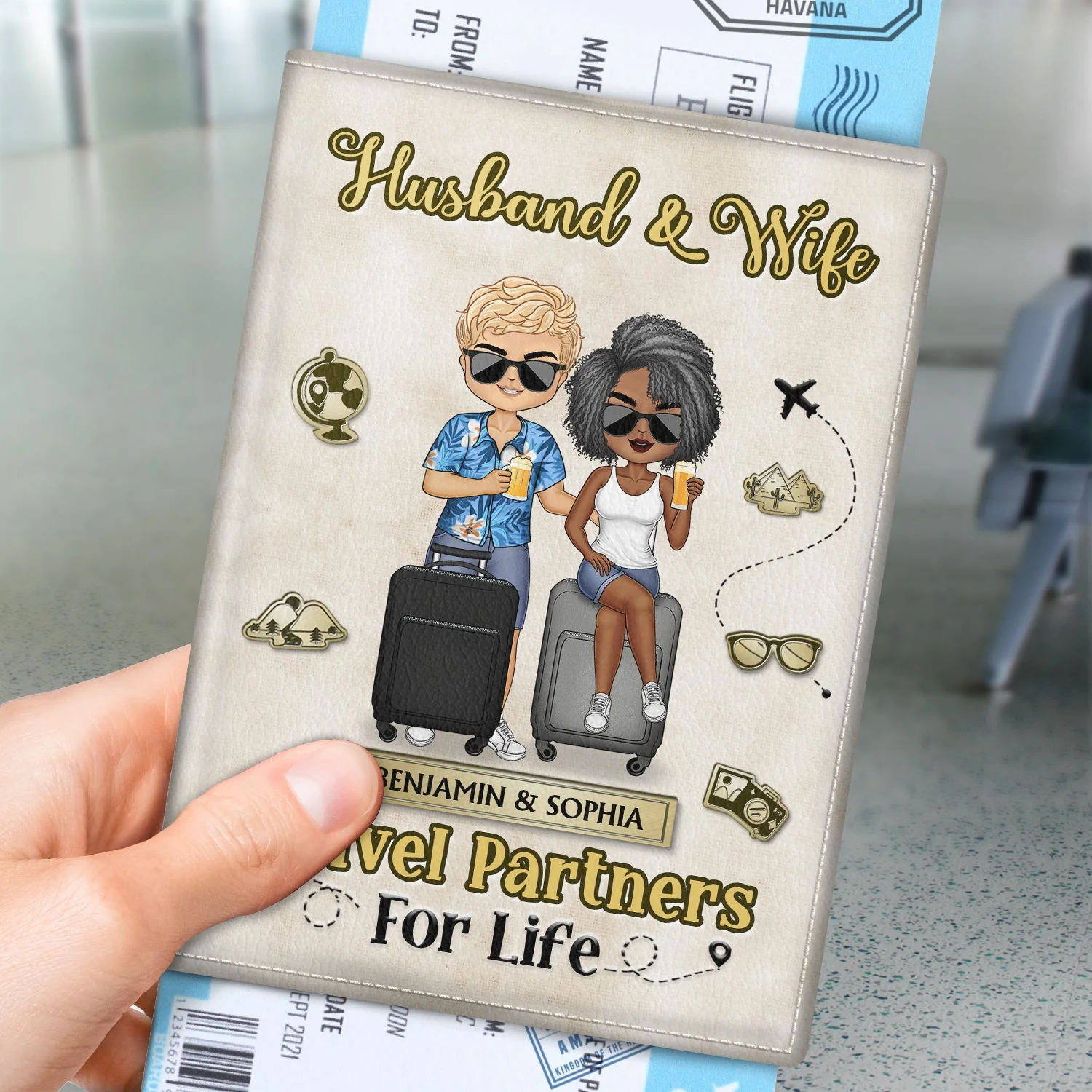 You Are My Adventure Always And Forever - Birthday Gift For Couple, Family, Travel, Vacation Lovers - Personalized Custom Passport Cover, Passport Holder - Image 3