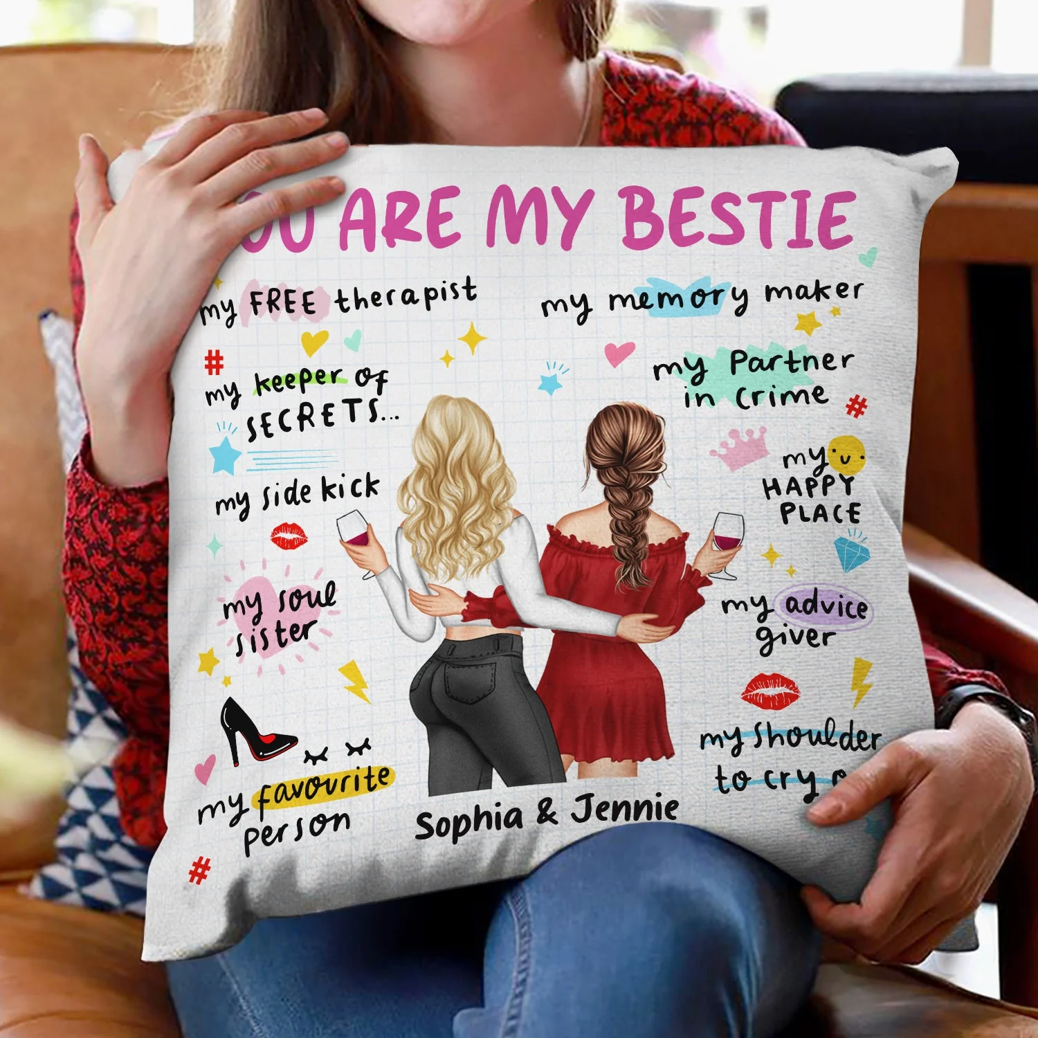 You Are My Bestie - Gift For Besties - Personalized Pillow - Image 2