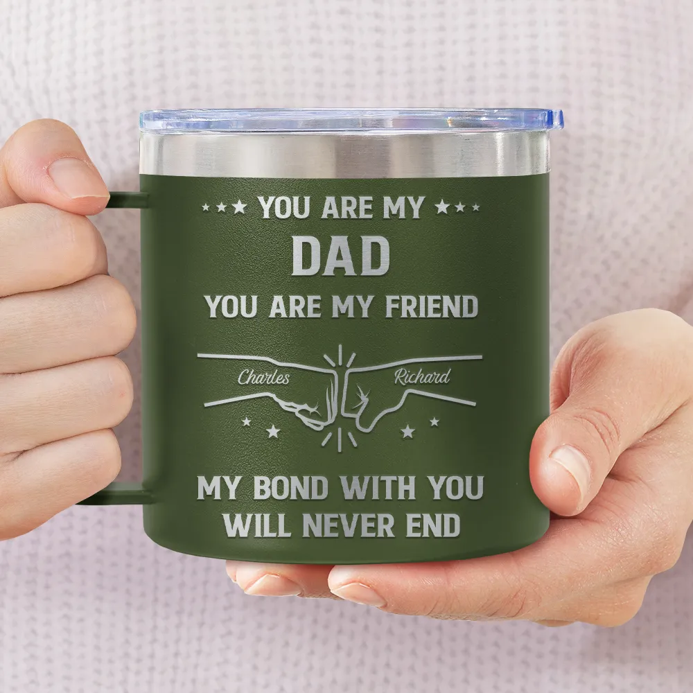 You Are My Brother My Friend - Personalized 14oz Stainless Steel Tumbler With Handle - Image 3