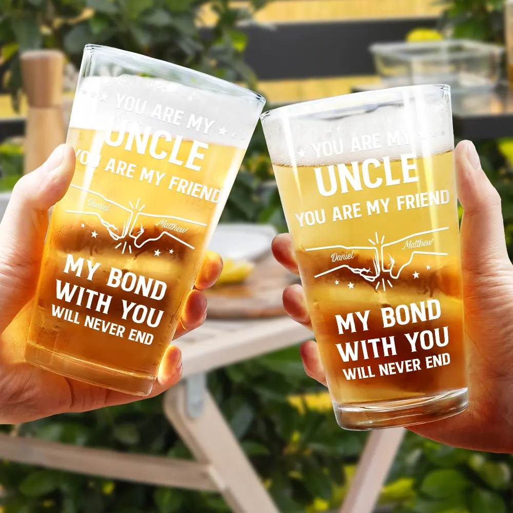 You Are My Brother My Friend - Personalized Beer Glass - Image 4