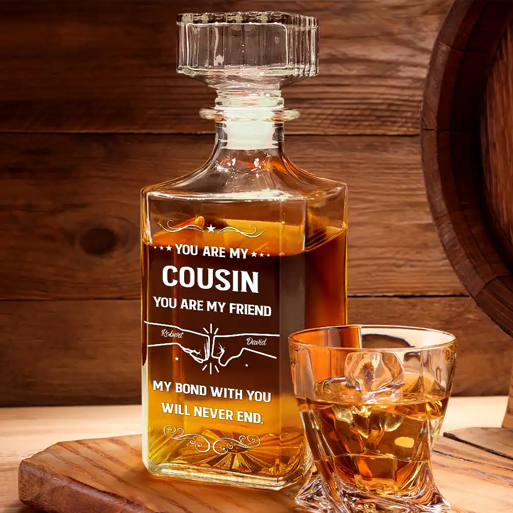 You Are My Brother My Friend - Personalized Square Whiskey Bottle - Image 2