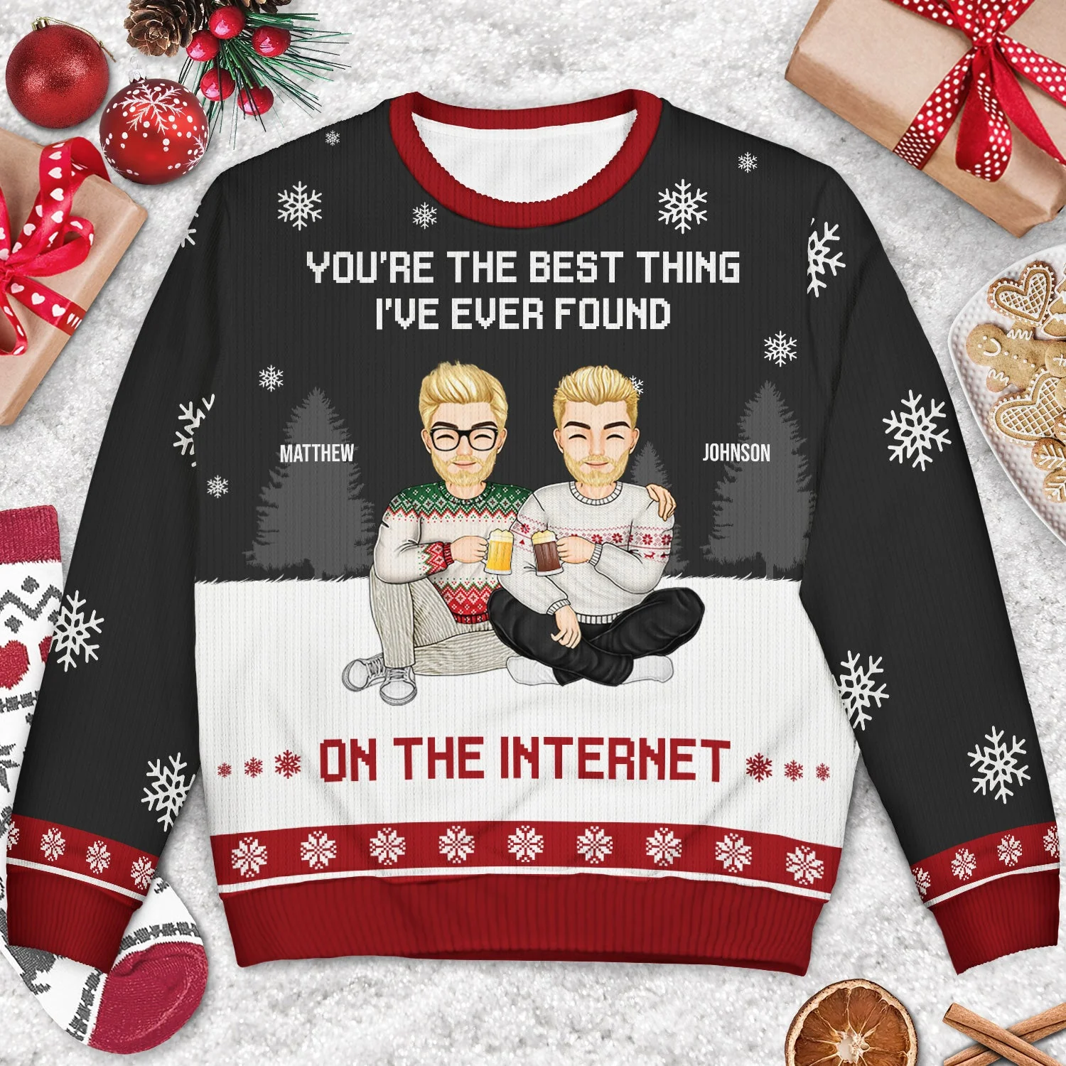 You Are My Favourite By Far - Gift For Couples - Personalized Unisex Ugly Sweater - Image 3