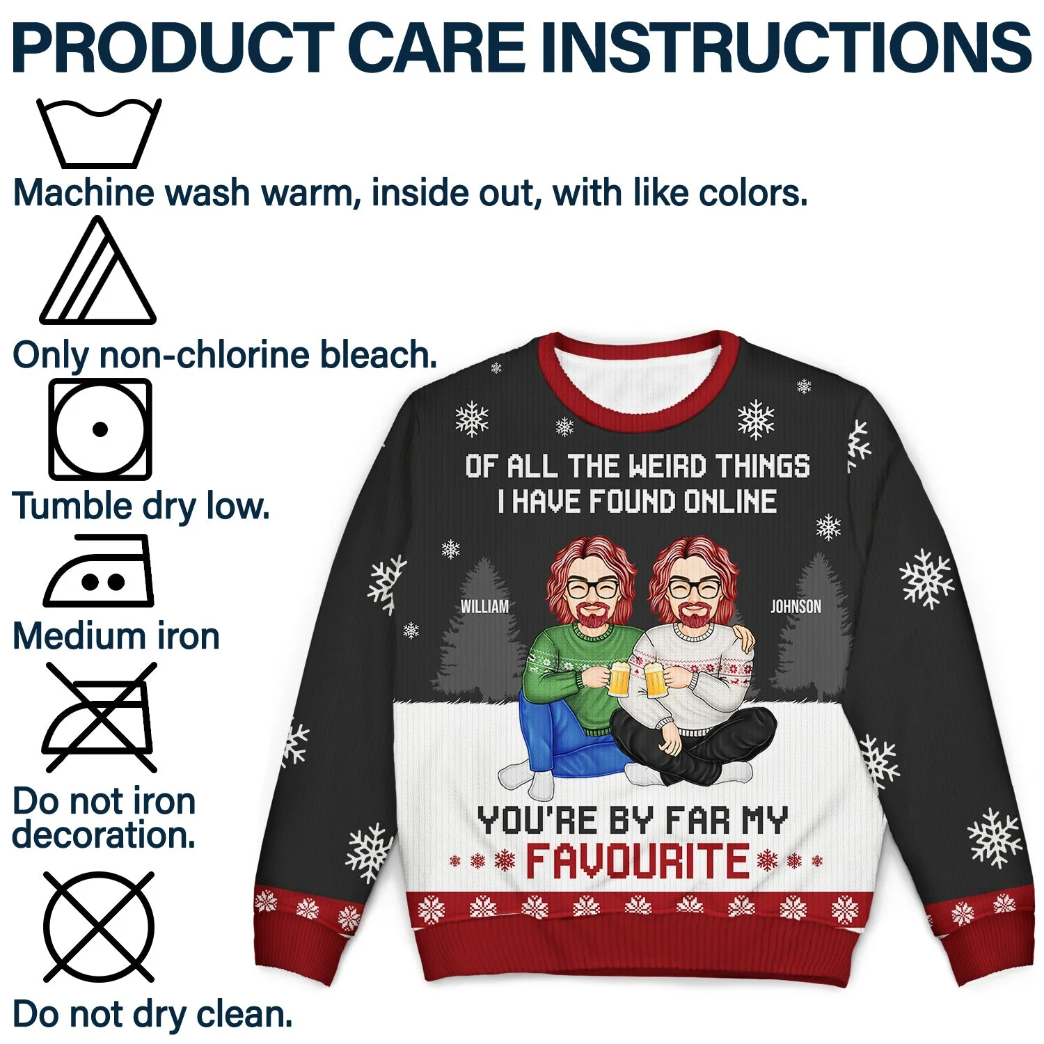 You Are My Favourite By Far - Gift For Couples - Personalized Unisex Ugly Sweater - Image 7