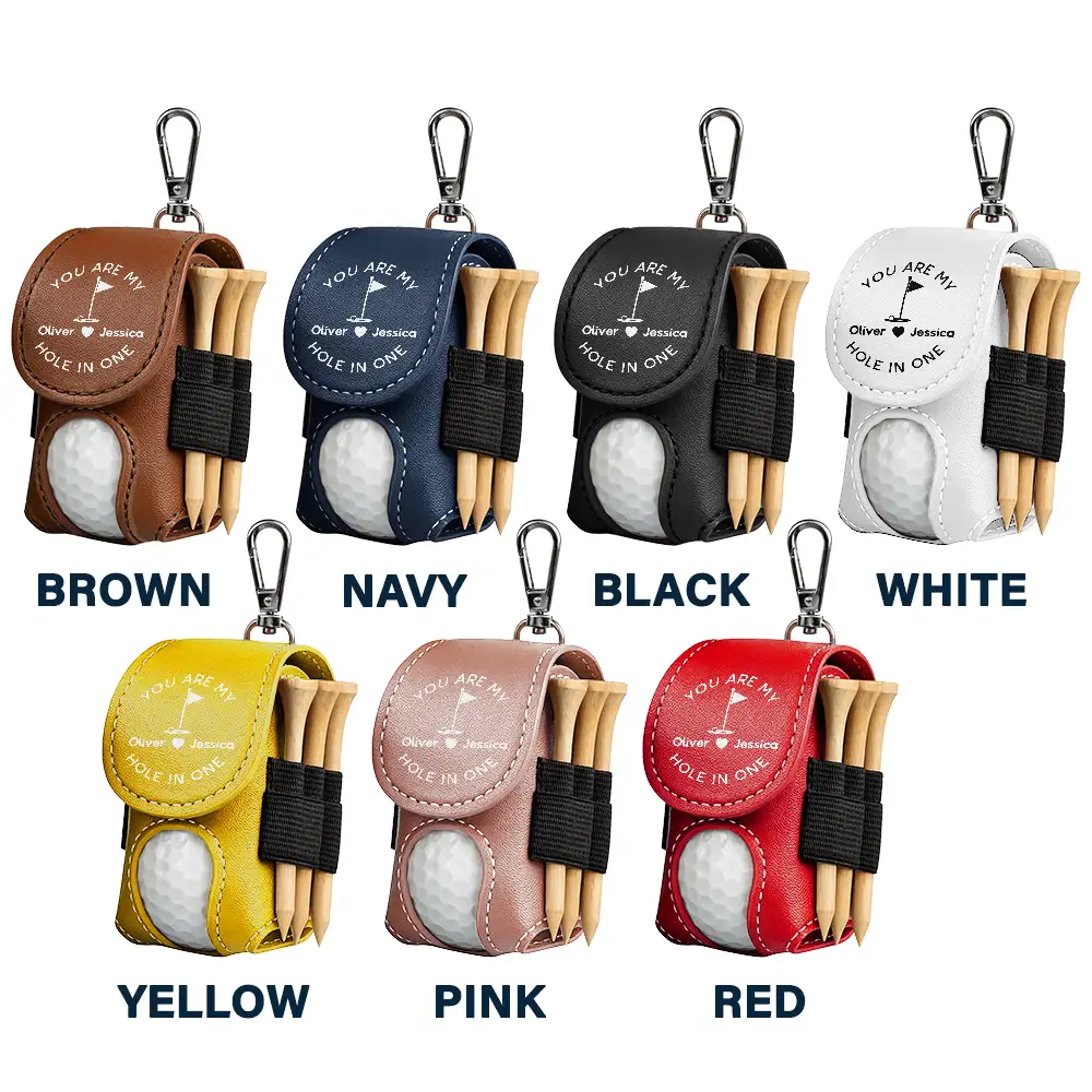 You Are My Hole In One - Personalized Leather Golf Ball Holder - Image 3