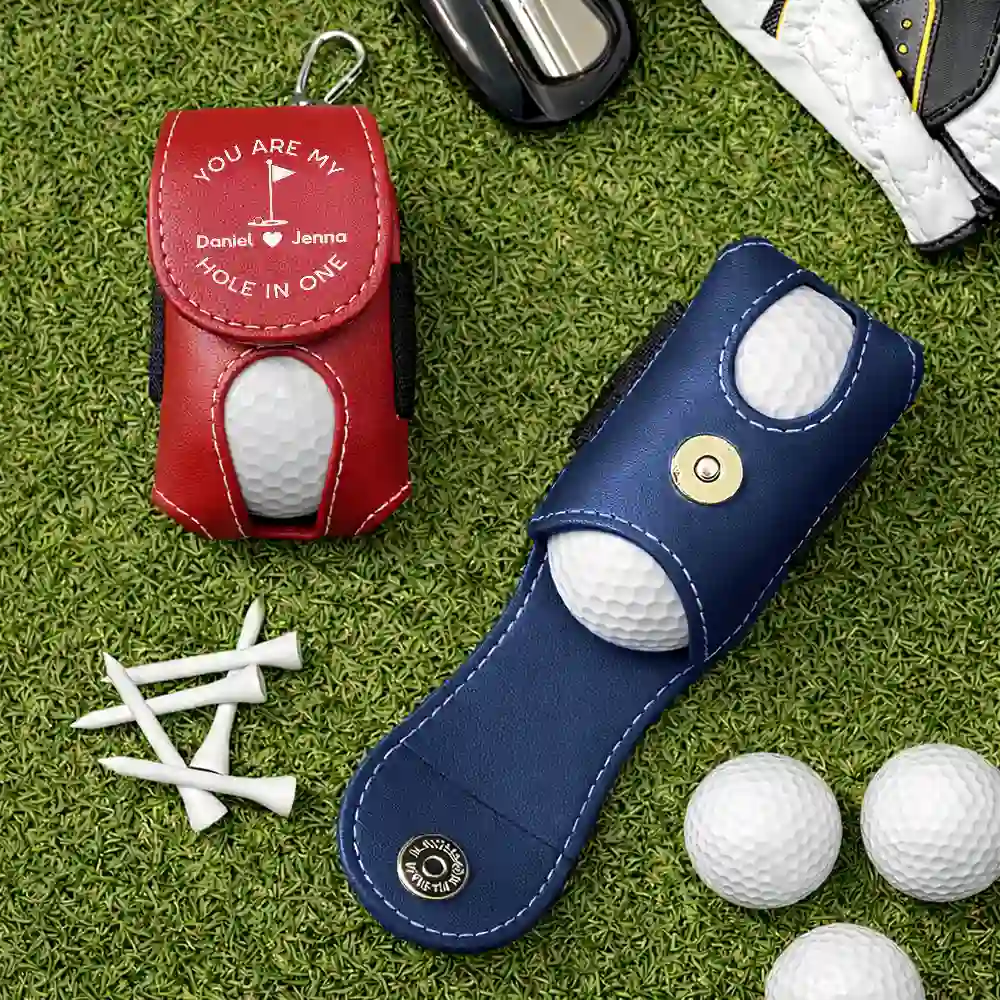 You Are My Hole In One - Personalized Leather Golf Ball Holder - Image 6