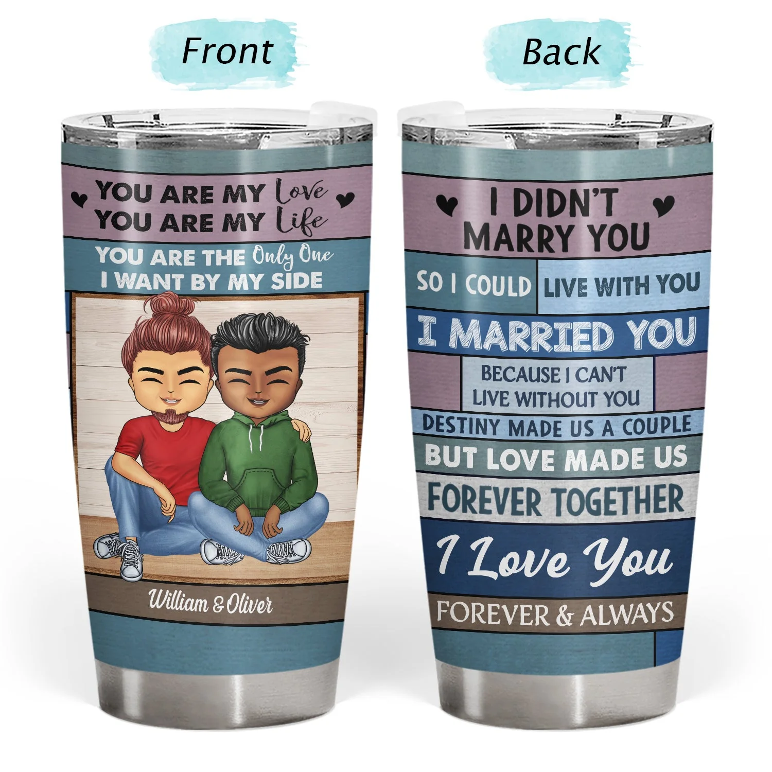 You Are My Love I Married You Because I Can't Live Without You - Anniversary, Loving Gift For Couples, Husband, Wife - Personalized Custom Tumbler - Image 3