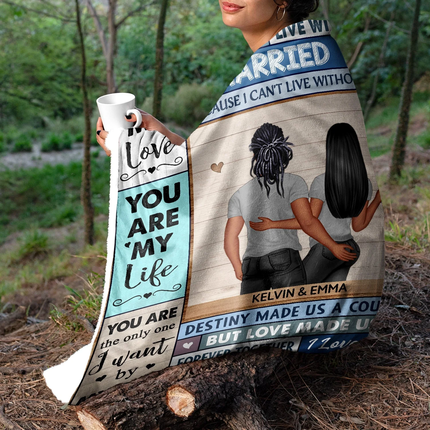 You Are My Love I Married You Because I Can't Live Without You Husband Wife Backside - Gift For Couples - Personalized Fleece Blanket - Image 3
