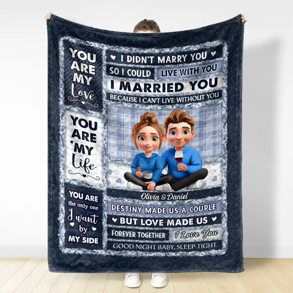 You Are My Love You Are My Life 3D Effect Couple - Personalized Fleece Blanket, Sherpa Blanket - Image 3