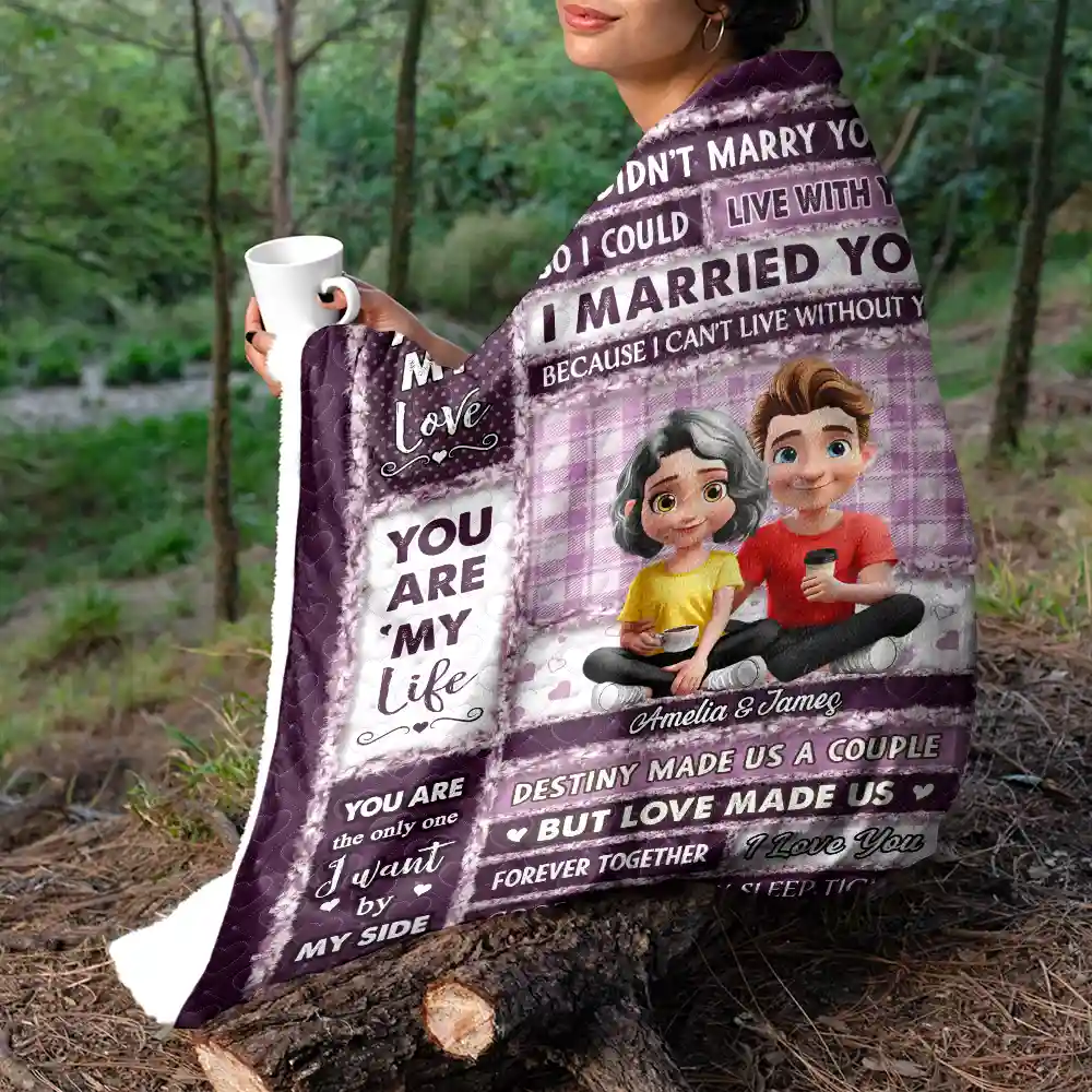 You Are My Love You Are My Life 3D Effect Couple - Personalized Fleece Blanket, Sherpa Blanket - Image 5