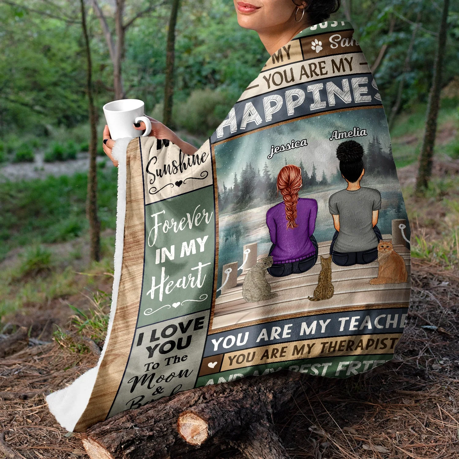 You Are My Sanity Happiness - Gift For Dog Lovers, Cat Lovers, Pet Owners - Personalized Fleece Blanket - Image 3