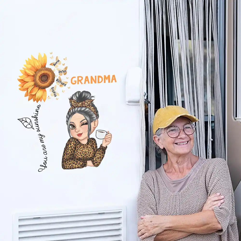 You Are My Sunshine Grandma - Personalized Decor Decal - Image 5