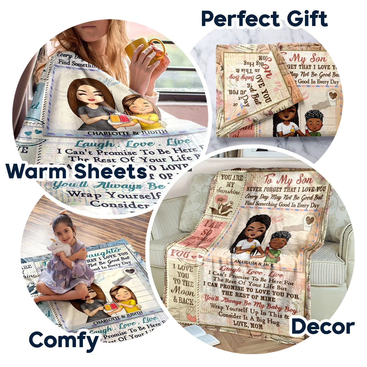 You Are My Sunshine I Am So Proud Of You Mom And Children - Gift For Daughter, Son - Personalized Custom Fleece Blanket - Image 5