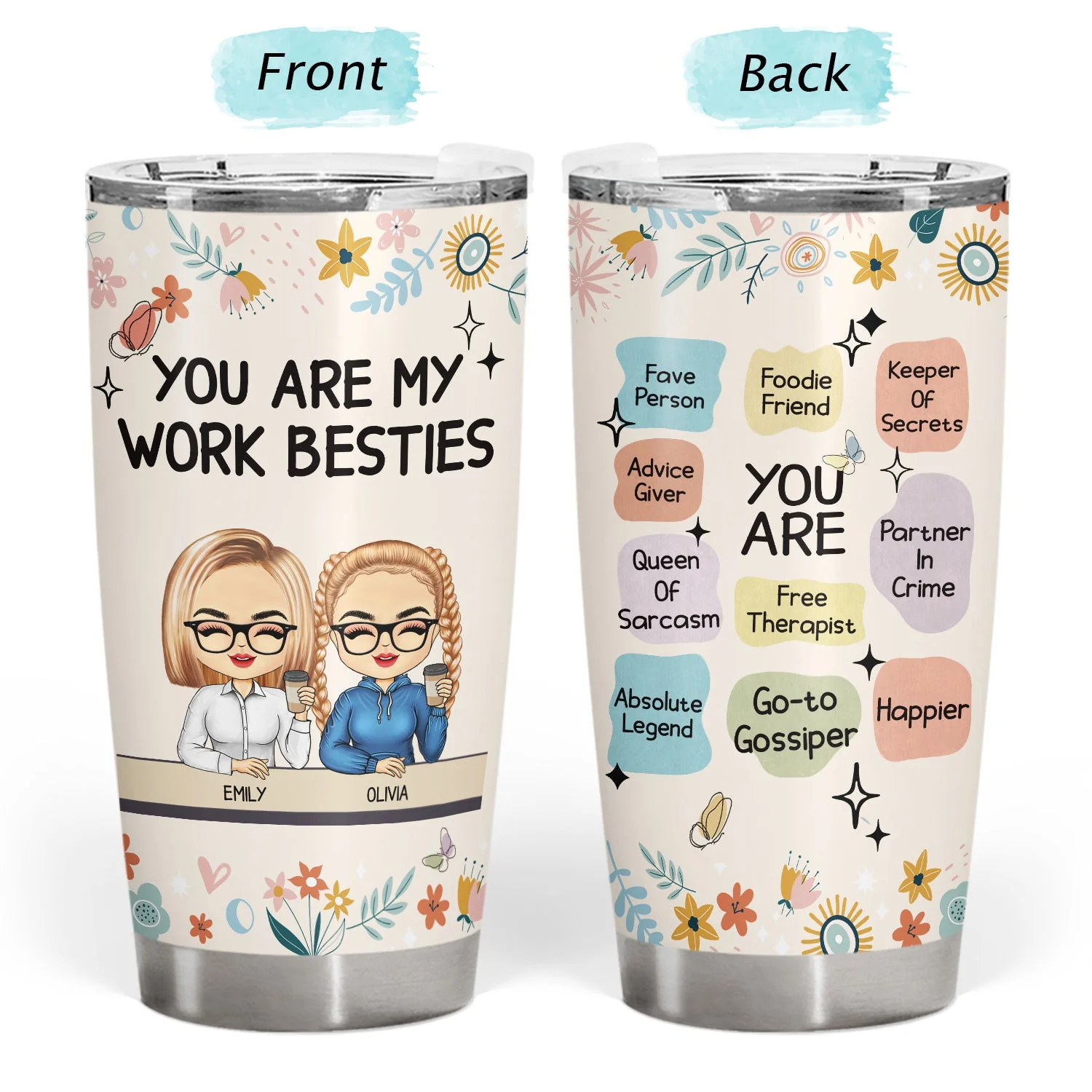 You Are My Work Bestie - Gift For Colleagues, Besties - Personalized Tumbler - Image 3