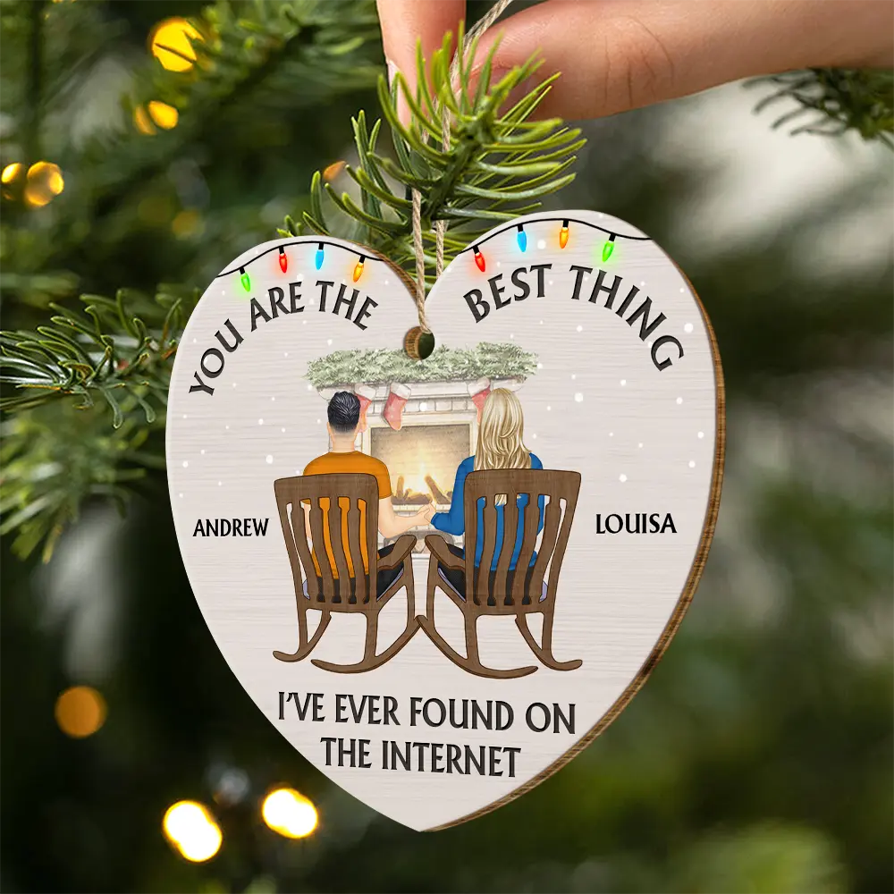 You Are The Best Thing Christmas Couples - Personalized Custom Shaped Wooden Ornament - Image 2