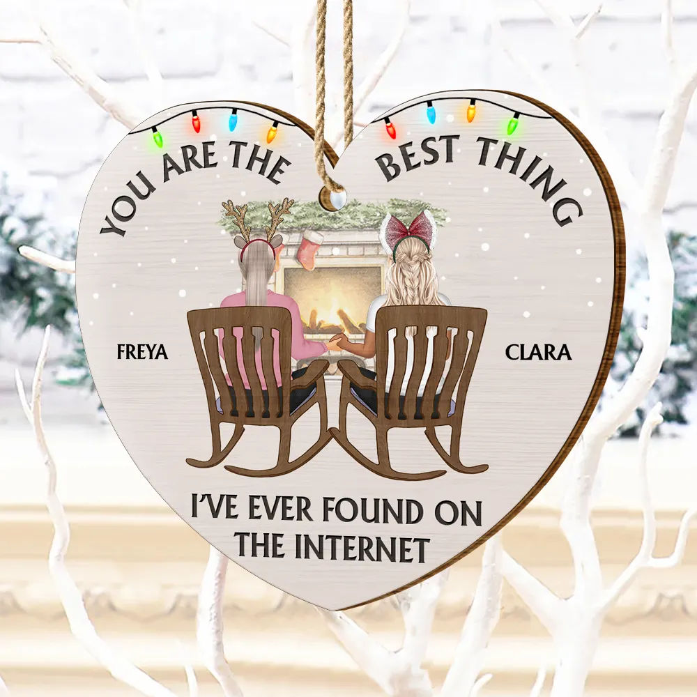 You Are The Best Thing Christmas Couples - Personalized Custom Shaped Wooden Ornament - Image 4
